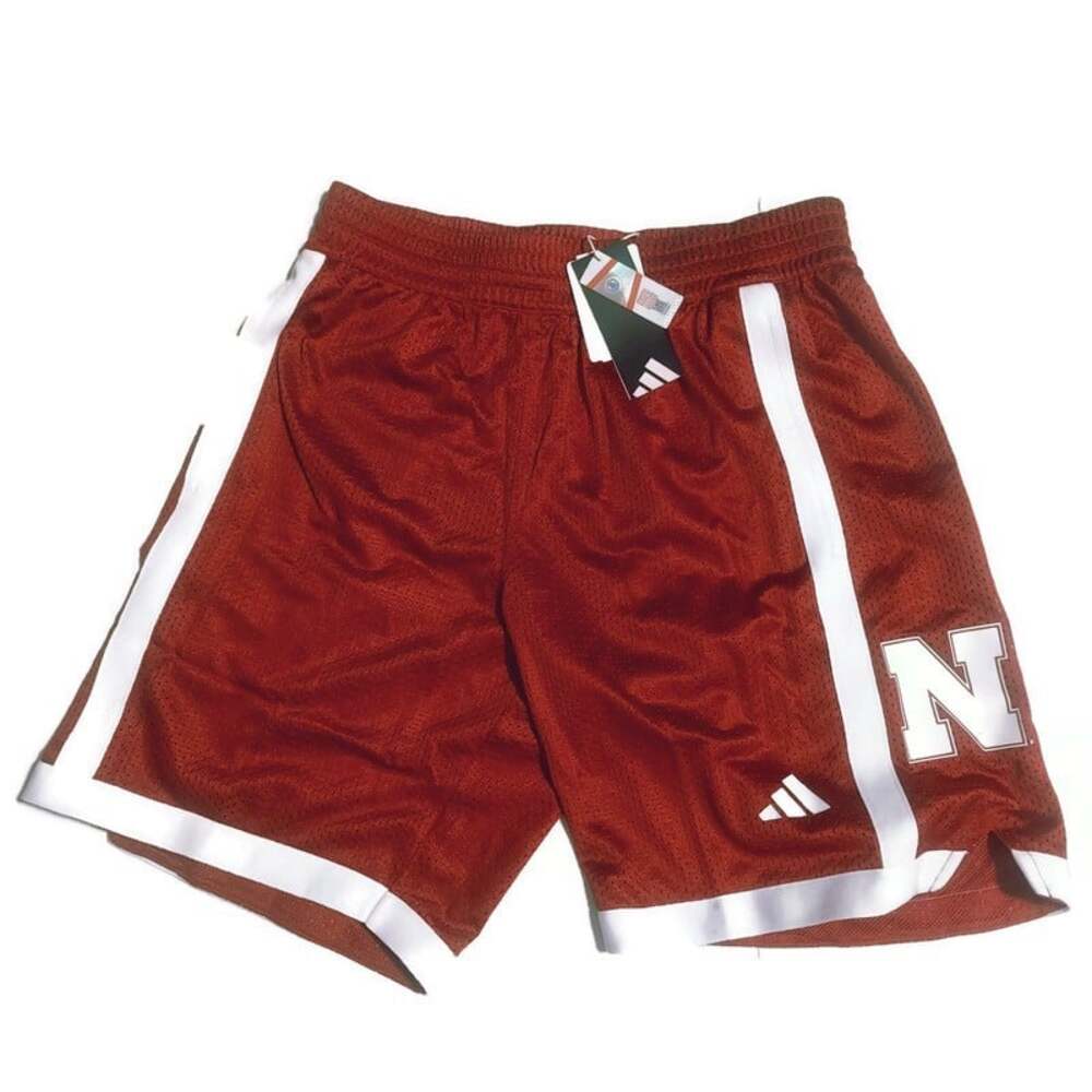 adidas Nebraska Cornhuskers Swingman Basketball Shorts Mens M Red NWT JC6002